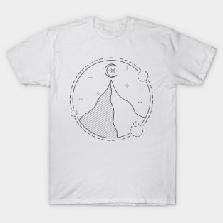 crescent moon above the mountain T-Shirt